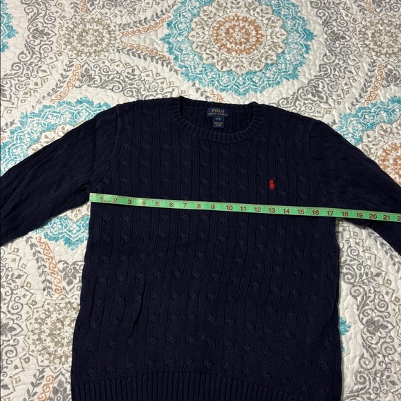Navy Polo Cable-Knit Sweater - Picture 6 of 7